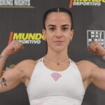Mariluz "La Jpyita" en el pesaje de su pelea anterior